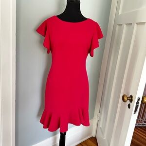 Flirty Vince Camuto Flutter Sleeve Ruffle Hem Dress